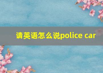 请英语怎么说police car